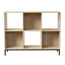CALICOSY 6-Compartment Storage Shelf With Metal Legs in Light Brown - thumbnail 4
