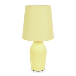 ValueLights Arlo Compact Ceramic Table Lamp with Fabric Shade with LED Bulb in Yellow - thumbnail 2