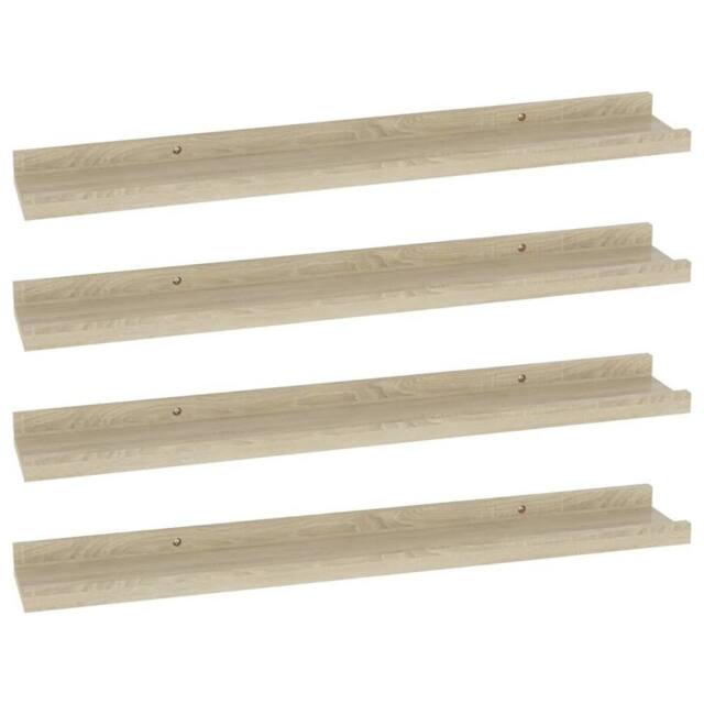 Berkfield Home Wall Shelves 4 pcs Sonoma Oak 60x9x3 cm in Light Tan - Size: 60 x 9 x 3 cm - image 1