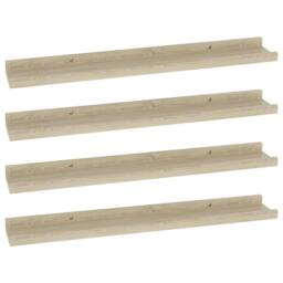 Berkfield Home Wall Shelves 4 pcs Sonoma Oak 60x9x3 cm in Light Tan - Size: 60 x 9 x 3 cm