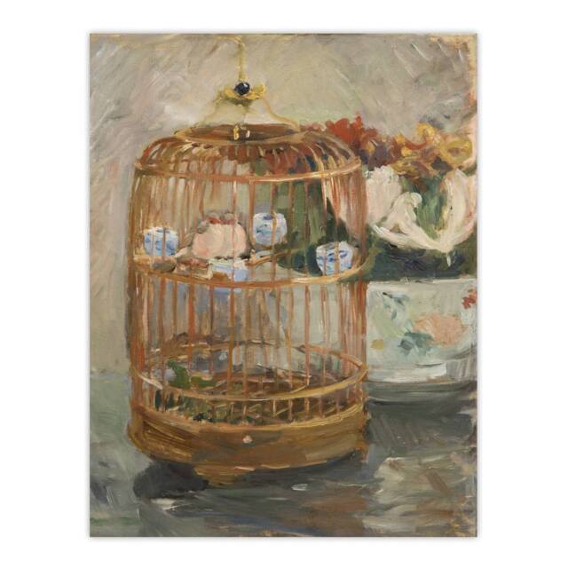 "Artery8 The Bird Cage Still Life Painting Morisot Wall Art Poster Print - Size: W18"" x H24""" - image 1