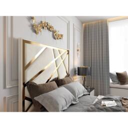 KDMD Morgan Upholstered Soft Velvet Cream TV Bed Frame - Size: Single - thumbnail 3