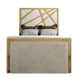 KDMD Morgan Upholstered Soft Velvet Cream TV Bed Frame - Size: Single - thumbnail 4