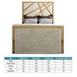 KDMD Morgan Upholstered Soft Velvet Cream TV Bed Frame - Size: Single - thumbnail 6