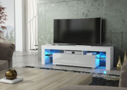 Creative Furniture Aria TV Unit 160cm White with High Gloss Doors & LED Lights - thumbnail 6
