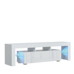 Creative Furniture Aria TV Unit 160cm White with High Gloss Doors & LED Lights - thumbnail 2