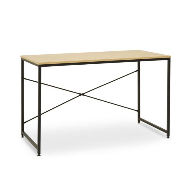 Orsina Sleek Red Pomelo Desk With Black Metal Frame, Rectangular Table, Multipurpose Work Desk For Modern Workspaces in Yellow - image 1