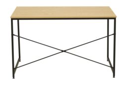 Orsina Sleek Red Pomelo Desk With Black Metal Frame, Rectangular Table, Multipurpose Work Desk For Modern Workspaces in Yellow - thumbnail 4