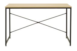 Orsina Sleek Red Pomelo Desk With Black Metal Frame, Rectangular Table, Multipurpose Work Desk For Modern Workspaces in Yellow - thumbnail 2