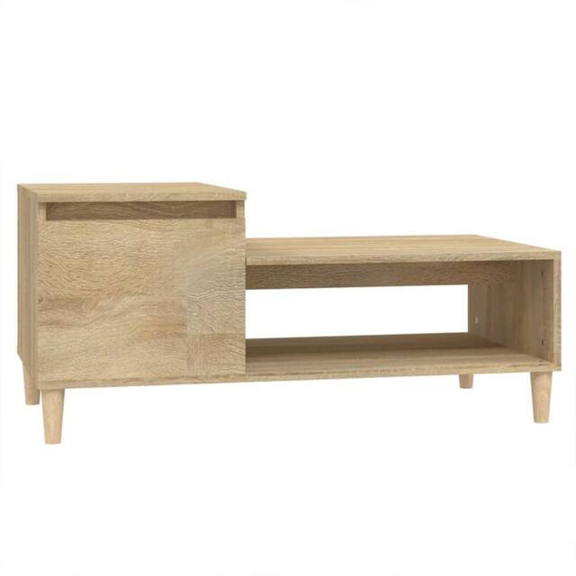 Berkfield Home Coffee Table Sonoma Oak 100x50x45 cm Engineered Wood in Light Brown - Size: 100 x 50 x 45 cm - image 1