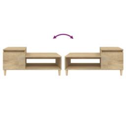 Berkfield Home Coffee Table Sonoma Oak 100x50x45 cm Engineered Wood in Light Brown - Size: 100 x 50 x 45 cm - thumbnail 8