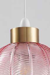 Harper Living Easy Fit Glass Pendant Shade 21cm Diameter in Pink - thumbnail 3