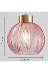 Harper Living Easy Fit Glass Pendant Shade 21cm Diameter in Pink - thumbnail 4