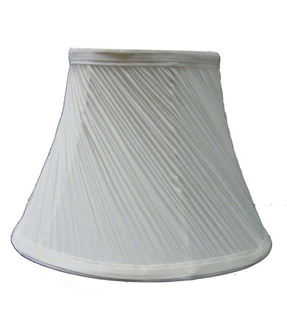 "K LIVING 14"" Mushroom Swirl Pleated Ceiling Table Lamp Shade - Cream in Ivory"