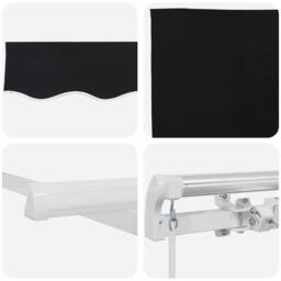 Berkfield Home Manual Retractable Awning Black 350x250 cm - thumbnail 8
