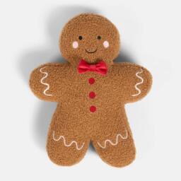 OHS Gingerbread Boy Boucle Scatter Cushion Decorative Pillow in Brown - thumbnail 3