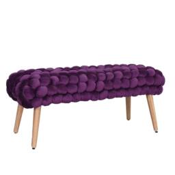 Artemis Home Cushla Bubbly Velvet Large Footstool in Purple - thumbnail 2