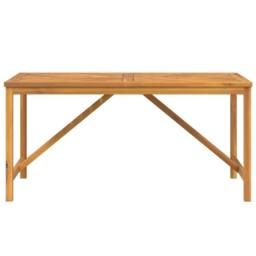 Berkfield Home Garden Dining Table 150x90x74 cm Solid Wood Acacia in Brown - Size: 150 x 90 x 74 cm - thumbnail 3
