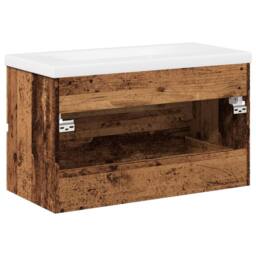 Berkfield Home Sink Cabinet with Built-in Basin Old Wood 81x39.5x49 cm in Brown - thumbnail 8
