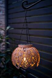 ValueLights Artichoke Pastel Solar Hanging Decorative Outdoor Garden Lantern Light in Baby Pink - thumbnail 2
