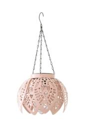 ValueLights Artichoke Pastel Solar Hanging Decorative Outdoor Garden Lantern Light in Baby Pink - thumbnail 6