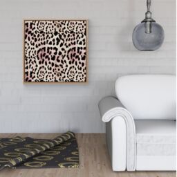 Warren Reed - Designer Leopard Hide Framed Canvas in Light Brown - Size: w40 inch x h40 inch - thumbnail 2