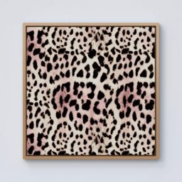Warren Reed - Designer Leopard Hide Framed Canvas in Light Brown - Size: w40 inch x h40 inch - thumbnail 1
