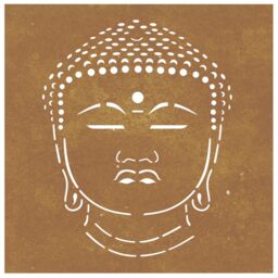 Berkfield Home Garden Wall Decoration 55x55 cm Corten Steel Buddha Head Design in Brown - thumbnail 4