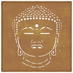 Berkfield Home Garden Wall Decoration 55x55 cm Corten Steel Buddha Head Design in Brown - thumbnail 5