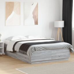 Berkfield Home Bed Frame without Mattress Grey Sonoma 120x200 cm - Size: Small Double - thumbnail 1