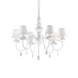 Netlighting Blanche 6 Light Multi Arm Chandelier White Finish E14