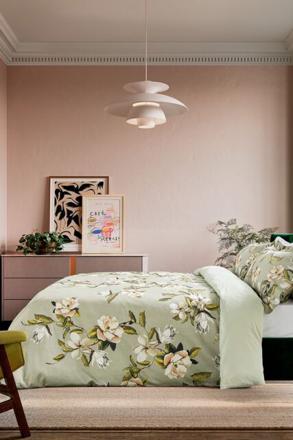 Ted Baker 'Opal Floral' Cotton Duvet Cover Set in Green - Size: Super King - image 1