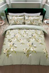 Ted Baker 'Opal Floral' Cotton Duvet Cover Set in Green - Size: Super King - thumbnail 4