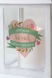 Personalised Memento Company Women's Personalised Floral Heart Mothers Day White Lantern - thumbnail 3