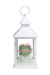 Personalised Memento Company Women's Personalised Floral Heart Mothers Day White Lantern