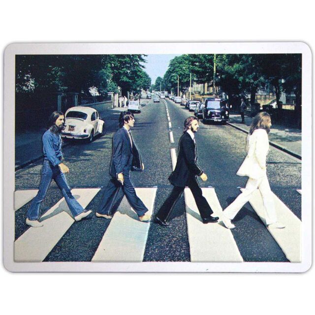 Beatles Abbey Road Embossed Fridge Magnet in White - image 1