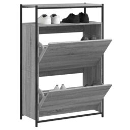Berkfield Home Shoe Cabinet Grey Sonoma 75x34x112 Engineered Wood - thumbnail 1