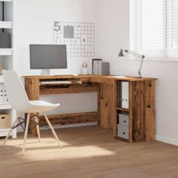 Berkfield Home Modern Corner Desk Old Wood 120x140x75 cm Engineered Wood in Brown - Size: 120 x 140 x 75 cm