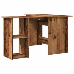 Berkfield Home Modern Corner Desk Old Wood 120x140x75 cm Engineered Wood in Brown - Size: 120 x 140 x 75 cm - thumbnail 6