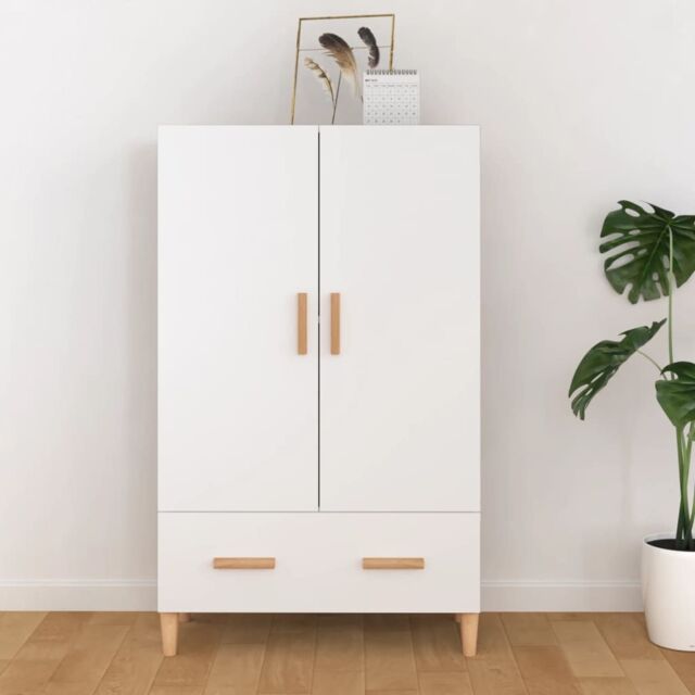 Berkfield Home Highboard White 70x31x115 cm Engineered Wood - Size: 70 x 31 x 115 cm - image 1