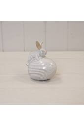 KDMD Ceramic White Rabbit on Egg Easter Decoration - 12mm - thumbnail 1