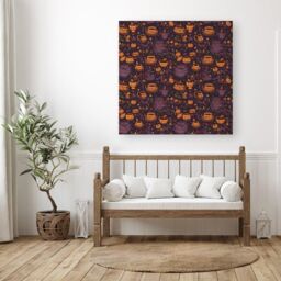 Warren Reed - Designer Wicked Witches Bubbling Cauldrons Canvas in Purple - Size: w40 inch x h40 inch - thumbnail 3