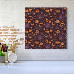 Warren Reed - Designer Wicked Witches Bubbling Cauldrons Canvas in Purple - Size: w40 inch x h40 inch - thumbnail 2