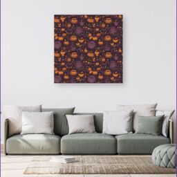 Warren Reed - Designer Wicked Witches Bubbling Cauldrons Canvas in Purple - Size: w40 inch x h40 inch - thumbnail 4