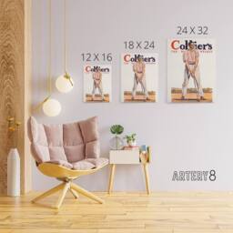 "Artery8 Vintage Magazine Cover Golfer Canvas Wall Art Print E Penfield in White - Size: W18"" x H24""" - thumbnail 4