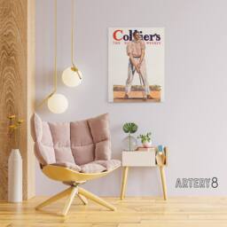 "Artery8 Vintage Magazine Cover Golfer Canvas Wall Art Print E Penfield in White - Size: W18"" x H24""" - thumbnail 3