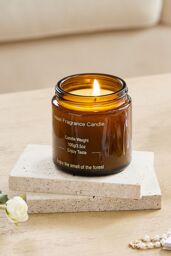 SHEONLY Green Tea & Orange Blossom Soy Wax Scented Candle in Tan