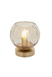 Netlighting Dimple Complete Table Lamp Satin Brass Plate Champagne Lustre Glass in Gold - thumbnail 1