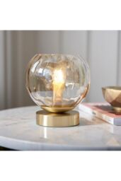Netlighting Dimple Complete Table Lamp Satin Brass Plate Champagne Lustre Glass in Gold - thumbnail 5