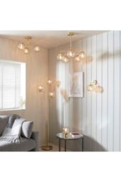 Netlighting Dimple Complete Table Lamp Satin Brass Plate Champagne Lustre Glass in Gold - thumbnail 4